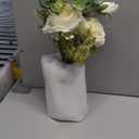 YJ Fake Flowers with Vase, Silk Roses Artificial Flowers in Vase, Faux Flower Plant Arrangement Suitable for Home Office Decoration, Dining Table Centerpiece(White)