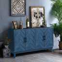 SONGG Wooden Large Buffet Cabinet with 4 Door, Vintage Style Sideboards w/Storage, Lacquered Accent TV Stand Tables Suitable for Entryway, Hallway, Living Room, 60 IN