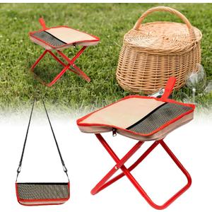 Charunee Mini Easy Carry Outdoor Chair Mountaineering and Hiking, New Lightweight Portable Stool with Carrying Bag, Pocket Chair for Gardening and Beach Hiking Fishing,Foot Stool to 330lb