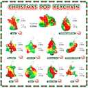Christmas Pop Fidget Toys Bulk Its Christmas Party Favors for Kids 30 Pack Mini Pop Keychain It Stocking Stuffers for Kids Goodie Bag Stuffers Fidgets for Classroom Prizes Student Birthday Party Gifts