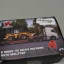 D-Ring Tie Down Anchors with Rubber Isolators, 4 Pack Heavy Duty 10 Ton Capacity Carbon Steel, Bolt-On with Mounting Hardware, Zinc & Powder Coated for Trailer, Truck, Pickup, Garage-Black