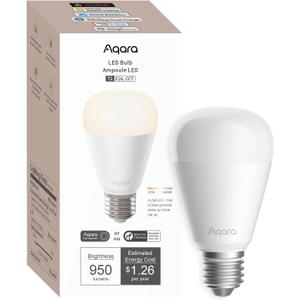 Aqara Thread/Zigbee Smart LED Light Bulb T2 E26, Tunable White (2700K-6500K), 75W Equivalent, Matter, Works with HomeKit, Alexa, Google