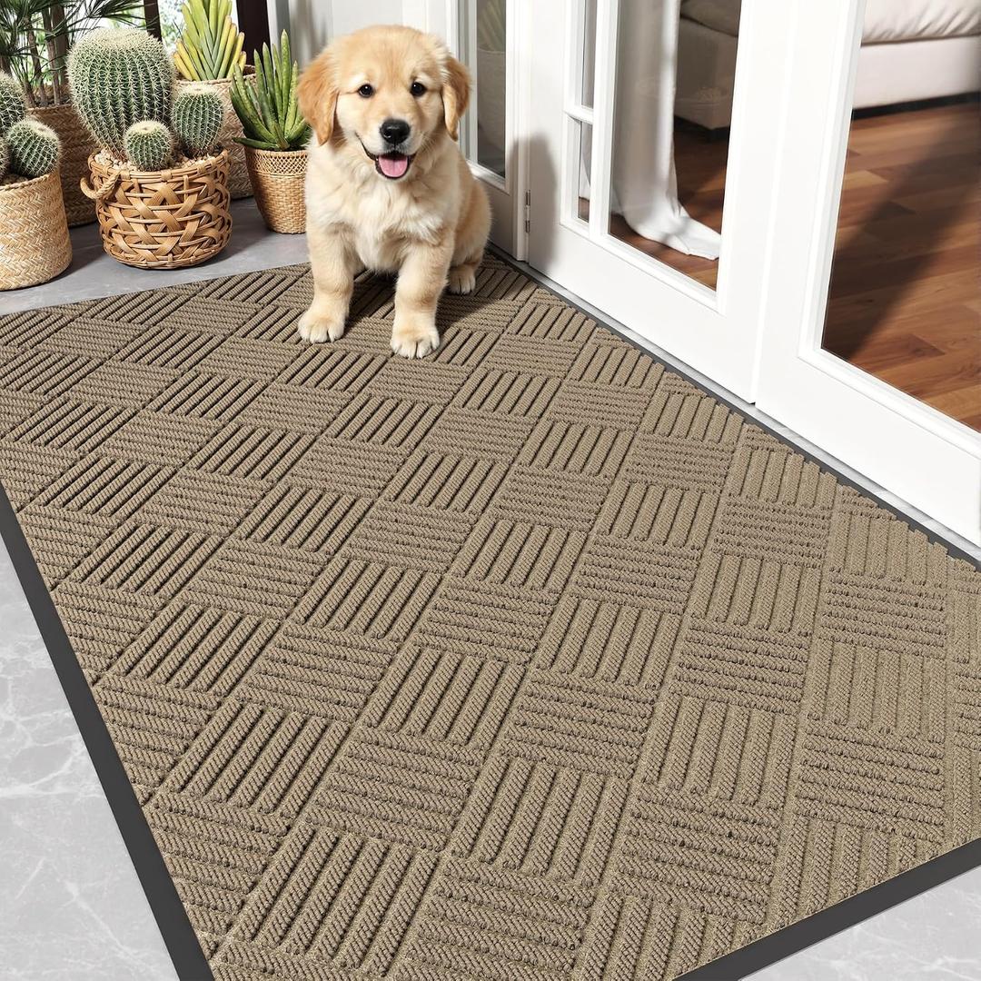 Front Door Mat 3'x5', Heavy Duty Non-Slip Indoor Outdoor Doormat