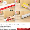 3 x Door Draft Stopper, Door Sweep for Bottom, Under Door Gap Filler Noise Blocker, Weather Stripping Seal for Cold Air Soundproof Insulation, for Exterior and Interior Doors, 39 Inch, White, 2