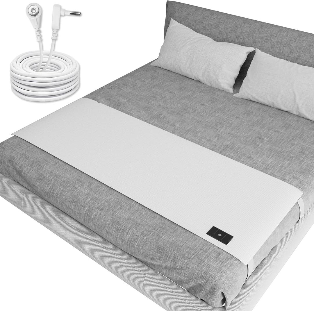 Grounding Sheets for Queen Size Bed, Grounding Bed Sheets with 10% Silver Fiber, Earth Connected Sheets for Better Sleep, Energy, White, 27"*60"