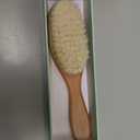 Natemia Wooden Baby Hair Brush - Natural Goat Hair Bristles - Gentle Soft Bristles for Scalp Massage - Cradle Cap Comb for Flake Removal - For Baby Grooming Kit & Toddler Hair Brush