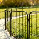 AMAGABELI 10 Panels 24 in(H) X 22 ft(L) Decorative Garden Fence Gate,No Dig Dog Fence Outdoor for Yard,Rustproof Garden Fencing Animal Barrier Metal Wire Panel Border for Flower Bed,Patio