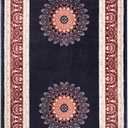 Superior Nanterre Floral Medallion Border Washable Indoor Runner Rug, Machine Washable Rugs, for Bedroom, Living Room, Dining, Kitchen Floors, Cotton Backing, Easy Clean, 2' 7" x 6', Black - Ivory