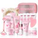 Japan Sakura Skin Care Set - Sakura Birthday Gifts For Teen Girls - Skin Care For Kids - 15 In 1 Skincare For Girls 10-12 Gift Set - Kids Skin Care Set For Girl Ages 8-12 - All Skin Types Gua Sha