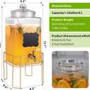 Drink Dispensers for Parties,1.5 Gallon Drink Dispenser,Beverage Dispenser with Stand,Glass Lid and Stainless Steel Spigot Leak-proof, Ideal for Lemonade,Juice, Tea, and Party Drinks