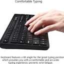Wireless Keyboard, 2.4G USB External Silent Cordless Keyboard for Windows Chrome Laptop Computer PC Desktop Notebook Chromebook, 106 Keys Full Size with Number Pad (Black)