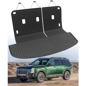 DiffCar Cargo Mat for Hyundai Palisade 2026 (Fit 7/8 Seats), All Weather TPE Car Accessories Interior for Palisade 2026 Trunk Liner with Backrest Mat (Hybrid & Gas), Back Seat Cover Protector