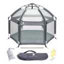 POP 'N GO PLAYPEN - Indoor & Outdoor Baby Playpen for Babies and Toddlers - Baby Beach Tent, Foldable, Portable W/Canopy, Travel Bag, & Mosquito Net - Pop Up Pack and Play Tent (Anchor Grey)