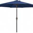 JEAREY 9FT Outdoor Patio Umbrella Outdoor Table Umbrella with Push Button Tilt and Crank, Market Umbrella 8 Sturdy Ribs UV Protection Waterproof for Garden, Deck, Backyard, Pool (Dark Blue)