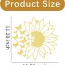 Heoclao Sunflower Metal Wall Art, Gold Sunflower Wall Decor, Metal Floral Wall Sculpture for Home Office Garden Outdoor