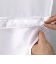 70"x54"- White, 100% Polyester Hookless Shower Liner with Snap, Price Each