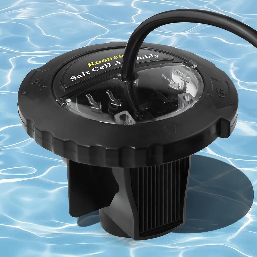 Salt Cell Replacement R0693900 Compatible with Jandy Pro Series TruClear11K & TruClear11KU, Salt Cell Assembly for Pools Up to 35,000 Gallons, Leak-Free Seal (Black)