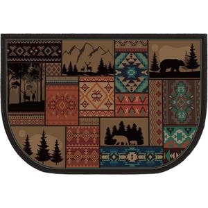 Demissle Fireplace Hearth Rug Fireplace Mats Cabin Southwestern Fireproof Fire Resistant Rug for Wood Stove Floor for Kitchen Indoor Outdoor(Classic,24 x 36 Inch)