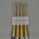Hyoola Tall Taper Candles - 10 Inch Metallic Gold Dripless, Unscented Dinner Candle - Paraffin Wax with Cotton Wicks - 8 Hour Burn Time (Pack of 12)