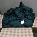 Love's cabin Queen Comforter Set Dark Green, 7 Pieces Queen Bed in a Bag, All Season Bedding Sets with 1 Comforter, 1 Flat Sheet, 1 Fitted Sheet, 2 Pillowcase and 2 Pillow Sham | Soft, Breathable, Lightweight, Comfortable