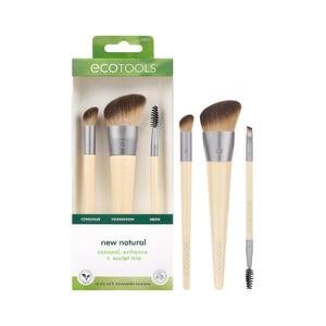 EcoTools New Natural Conceal, Enhance, & Sculpt Trio, Makeup Brushes For Foundation, Concealer, & Brows, Dense, Synthetic Bristles For Sculpting Face, Vegan & Cruelty-Free, 3 Piece Set EcoTools New Natural Conceal, Enhance, & Sculpt Trio, Makeup Brushes For Foundation, Concealer, & Brows, Dense, Synthetic Bristles For Sculpting Face, Vegan & Cruelty-Free, 3 Piece Set
