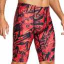 DEVOROPA Men's Swim Jammers Athletic Swimwear Racing Training Team Swimsuit Lap Competition Long Swimming Shorts Size, 30