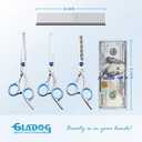 GLADOG Professional 5 in 1 Dog Grooming Scissors Set with Safety Round Tips, Sharp and Heavy-duty Pet Grooming Shears for Cats