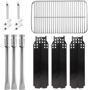 BBQ-PLUS Grill Replacement Parts for Char-Broil Classic 360 3-Burner 463773717 Gas Grill G320-0200-W1A Grill Burner G215-0203-W1 Heat Tent Stainless Steel Cooking Grate Adjustable Crossover Tube