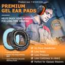 PROHEAR 037 Gel Ear Pads Bluetooth 6.0 Hearing Protection Headphones,1500mAh Rechargeable Battery for 120H Playtime Perfect for Mowing Workshops Snowblowing - Orange