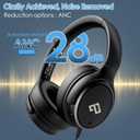 USB C Headphones Wired Headphones Over Ear with HD Mic, Lightweight Foldable Active Noise-Canceling Headphone for iPad/Sports/School/Travel/iPhone 17/16, Samsung S25/S24, Google Pixel 9,Ideal Gifts