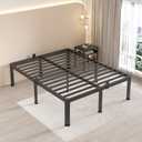 MAF 20 Inch King Size Bed Frame with Round Corner Legs Mattress Slide Stopper No Box Spring Needed Heavy Duty Metal Platform Bed Frames Under-Bed Storage Space, 3000 LBS Steel Slats Support
