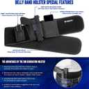 Belly Band Holster for Concealed Carry, IWB Gun Holsters for Men Women, Most Comfortable Waistband Handgun Carry with Magazine Pouch, One Holster Fits Most Pistols & Revolvers, BONUS Movable Mag Pouch