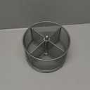 DysanVica 360° Rotating Metal Utensil Caddy  4 Compartment Silverware Cutlery Holder Rotation Fork Spoon Napkin Organizer Flatware Storage Basket Party Countertop Buffet Picnic Camping Outdoor Silver