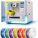 AOSEED 3D Printer for Kids & Beginners, AI-Powered Toy Maker with Leveling-Free Design, 400mm/s Speed, 17+ Design Modules, 8 PLA Filaments, Enclosed Mini 3D Printer for Home & School, X-Maker AI+