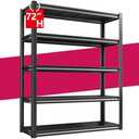 Fssevxi 40" W 5-Tier Garage Shelving Heavy Duty 72" H x 40" W x 18" D Storage Shelves 2000LBS Metal Shelving Unit Adjustable Storage Utility Rack for Warehouse Pantry Kitchen, Black