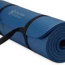 Gaiam Essentials 2/5" Thick (10mm) Yoga & Pilates, Fitness & Exercise Mat with Easy-Cinch Carrier Strap Cusion Support For Fitness and Gym Workouts