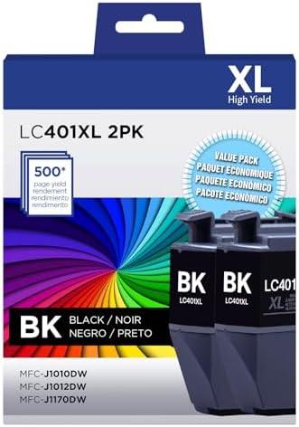 LC401XL Black Ink Cartridges Compatible for Brother LC401 LC401XL High Yield Work with Brother MFC-J1012DW MFC-J1170DW MFC-J1010DW Printer (1 Black)