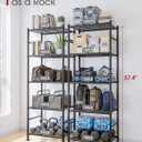2-Pack 5-Tier Metal Storage Shelves, 18.4"x12.6"x57.4", Black, 18.4W×12.6D×57.4H