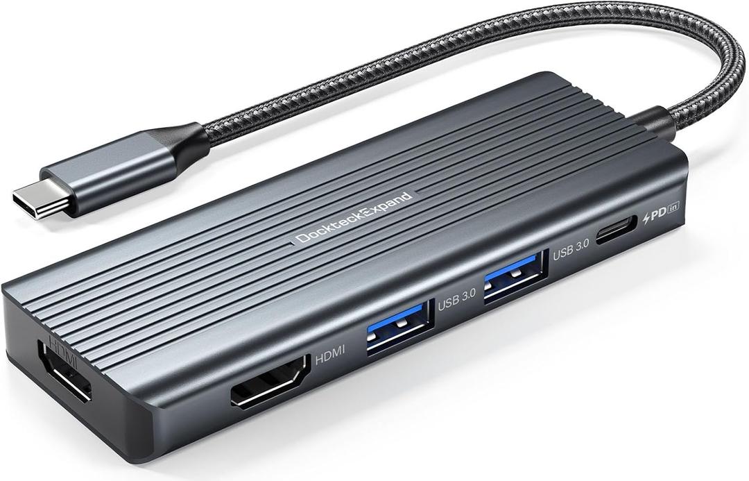 USB C to HDMI, Dual Monitor Adapter, DockteckExpand 5 in 1 Hub with 2 HDMI 4K, 2 USB 3.0, PD 100W Charging, USB C to MultiPort Adapter for Dell, HP, MacBook and Type C Devices USB C to HDMI, Dual Monitor Adapter, DockteckExpand 5 in 1 Hub with 2 HDMI 4K, 2 USB 3.0, PD 100W Charging, USB C to MultiPort Adapter for Dell, HP, MacBook and Type C Devices