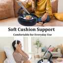 MAGNETIC TABLET PILLOW STAND WITH SNACK TRAY FOR 4–11" DEVICES | 360° ADJUSTABLE VIEWING WITH SOFT LEATHER SUPPORT FOR COMFORTABLE HANDS-FREE READING, STREAMING, VIDEO CALLS, AND TRAVEL.