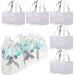 10" x 7" x 6" Small Canvas Tote Bags Personalized Mini Gift Bag DIY Crafts Blank ReuseableTote Bags Bulk