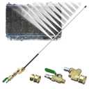 Twinkle Star Radiator Cleaning Wand 30", 5000 PSI Stainless Steel Dual Water/Air Radiator Cleaner Wand with Quick Connector & 180° Swivel for Cars, Trucks, RVs, Heavy Equipment(with Switch)