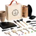 46 Pcs Bonsai Tree Kit - Indoor Starter Kit with Wooden Organizer Box, Succulent Tools Set Includes Repotting Mat, Pruning Shears and Rake - Unique Gardening Gift for Beginners & Plant Lovers