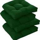 downluxe Outdoor Chair Cushions Set of 4 for Patio Furniture, Waterproof Tufted Overstuffed Patio Furniture Cushions, Memory Foam Outdoor Seat Cushion, 19" X 19" X 5", Forest Green