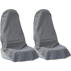 Car Seat Covers Universal Car Protective Front Seat Covers Washable Non-Slip Seat Protectors for Gym Workouts,Waterproof and Sweatproof Towel Seat Covers for Cars,Trucks, Jeeps (2 Pack Grey)