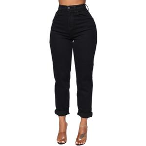 SheKiss Boyfriend Stretchy Jeans for Women - Distressed Frayed High Waisted Trendy Denim Blue Jeans (XX-Large)