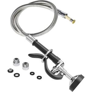 Pre Rinse Sprayer Commercial with 45 Stainless Steel Hose, 1.42 GPM Commercial Sink Sprayer, High-Pressure Dish Spray for Restaurant Use, Sink Spray Nozzle with Adapters (Black)
