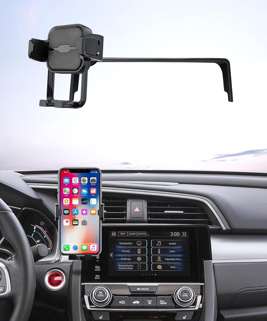 Car Phone Holder for 2016-2021 Honda Civic, 5/7-inch Screen Fixed Clip, Auto Accessories Navigation Bracket, Interior Decoration Mobile Phone Mount, 360 Rotation