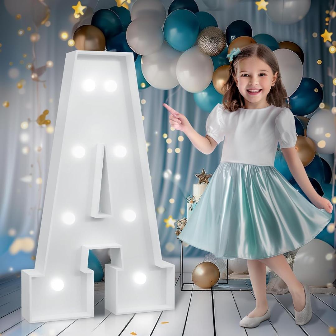 Marquee Letters 3 Feet Tall, Cool White Light Up Letters A, Large Marquee Letter for Birthday Anniversary Graduation Party Decoration, Marry Me Light Up Letters for WeddingDIY Kits