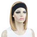 Aimole Short Straight Bob 3/4 Wig with Headband Half Synthetic Wigs Women Hair(24H613)
